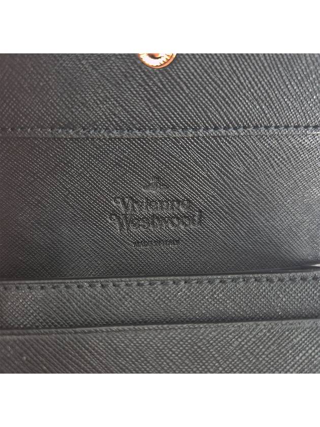 ORB Logo Saffiano Card Wallet Black - VIVIENNE WESTWOOD - BALAAN 9