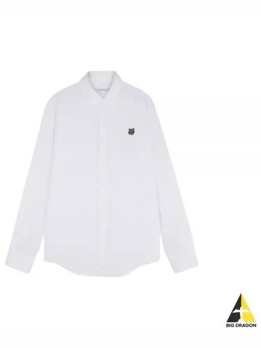 Fox Patch Cotton Long Sleeve Shirt White - MAISON KITSUNE - BALAAN 2