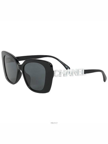 Crystal lettering sunglasses black 74455 - CHANEL - BALAAN 1