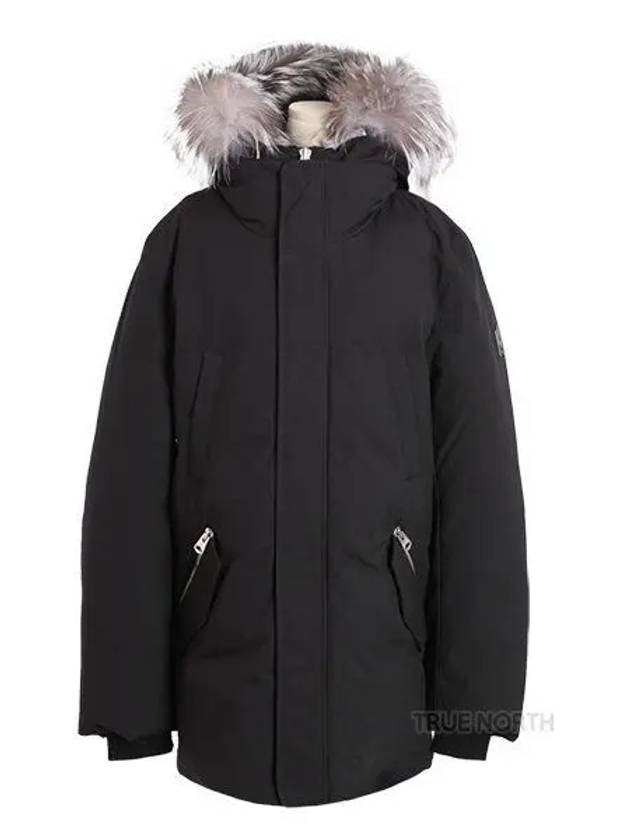 Men s EDWARD Hooded Padded Jumper Black Silver Fur 1060094 - MACKAGE - BALAAN 1