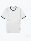 Ringer Medium Weight Jersey Short Sleeve T-Shirt White - THOM BROWNE - BALAAN 2