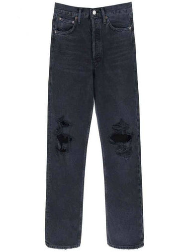 Boyfriend Straight Denim Jeans Black - AGOLDE - BALAAN 1