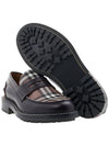 Men's Vintage Check Panel Leather Loafers Brown - BURBERRY - BALAAN 6