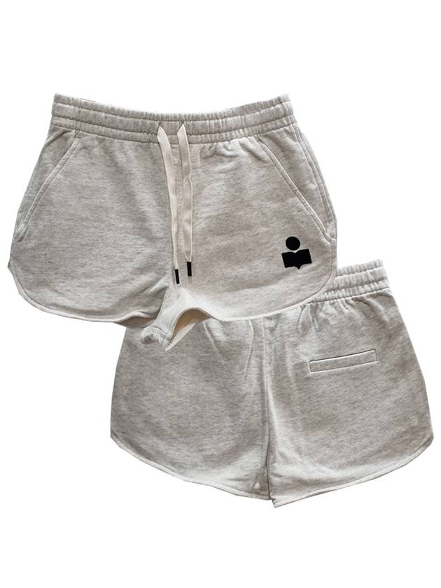 Mipha Logo Banding Shorts Ecru - ISABEL MARANT ETOILE - BALAAN.