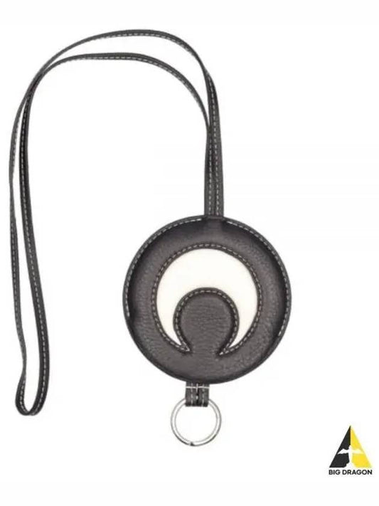 ULG001CLEA0015 BK99 Crescent Moon Leather Keyring - MARINE SERRE - BALAAN 1