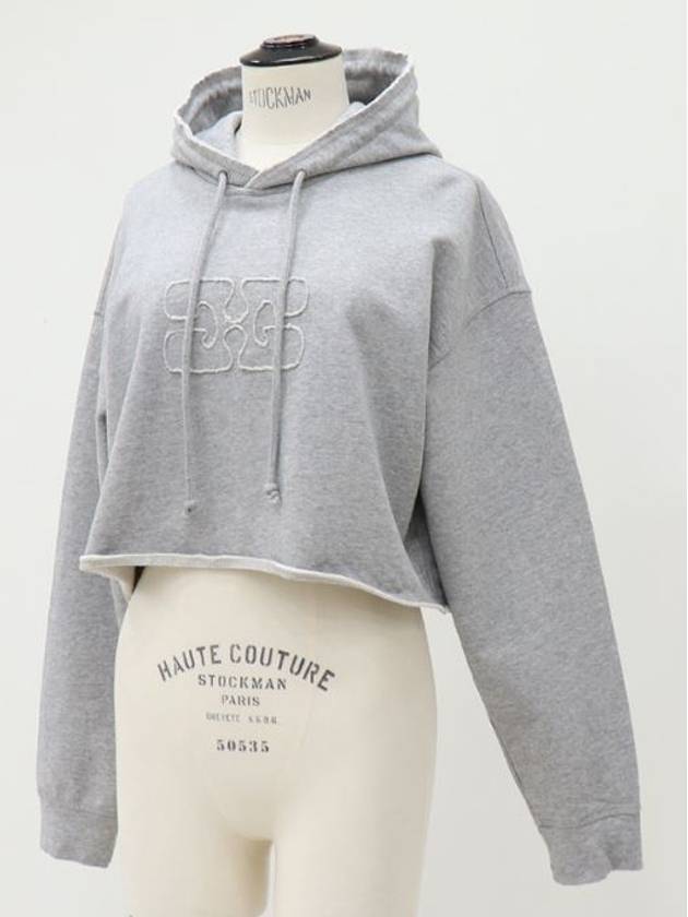 embroidered gray hoodie - GANNI - BALAAN 5