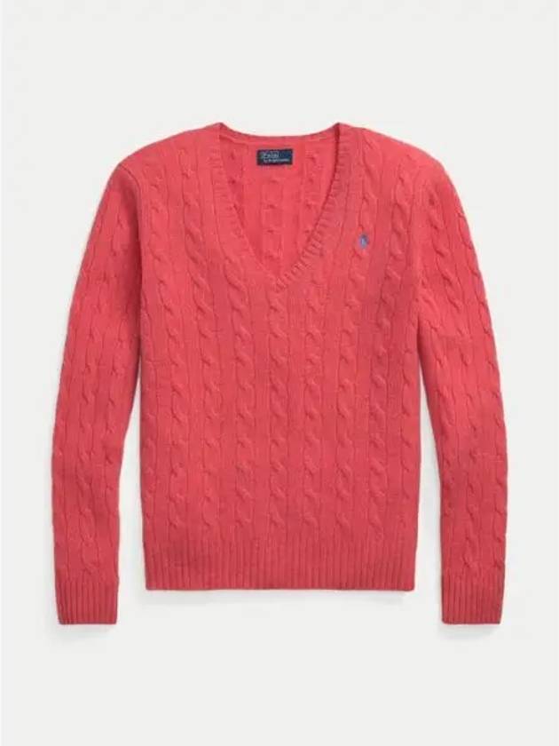 Kimberly Embroidered Pony Logo Cable Knit Top Coral - POLO RALPH LAUREN - BALAAN 2