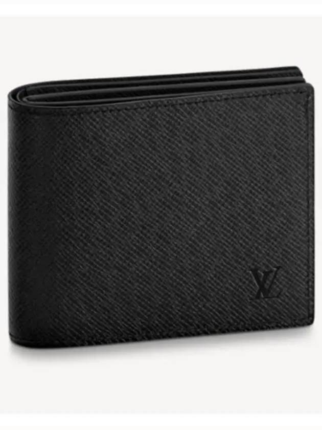 Men's Amerigo Logo Leather Half Wallet Black - LOUIS VUITTON - BALAAN 2