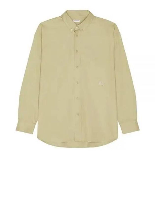 Cotton Oxford Long Sleeve Shirt Green - BURBERRY - BALAAN 2