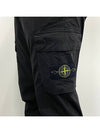 Stretch Cotton Tela Paracadute Cargo Straight Pants Black - STONE ISLAND - BALAAN 8