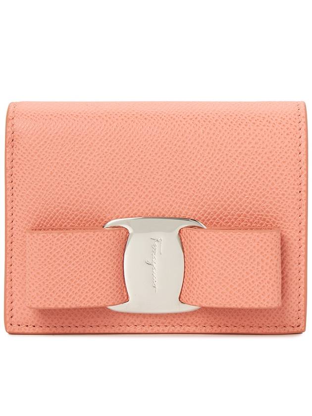 Vara Bow Gloss Flap Half Wallet Coral - SALVATORE FERRAGAMO - BALAAN 2