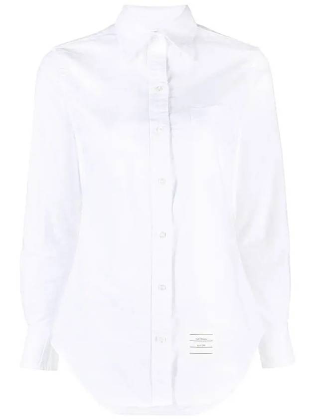 Women's Hidden Three Stripes Oxford Classic Shirt White - THOM BROWNE - BALAAN 2