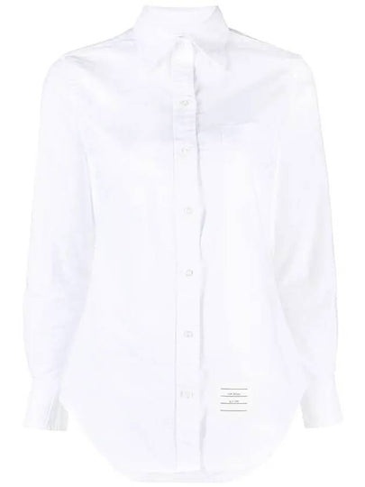 Women's Hidden Three Stripes Oxford Classic Shirt White - THOM BROWNE - BALAAN 2