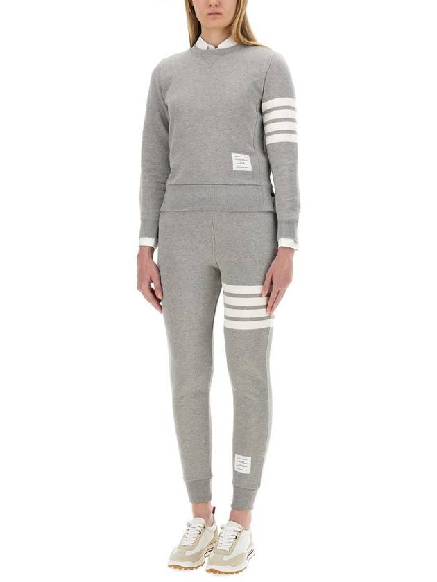 Women's Engineer 4 Bar Cotton Loopback Knit Track Pants Grey - THOM BROWNE - BALAAN 3