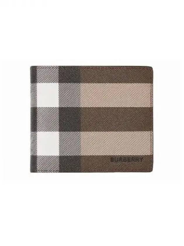 Check Leather International Bifold Wallet Dark Birch Brown - BURBERRY - BALAAN 2