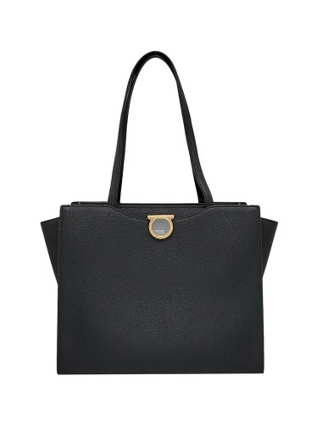 Ferragamo FZ 21 0698 Black Gancini Medium Tote Bag - SALVATORE FERRAGAMO - BALAAN 1