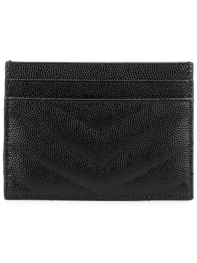 Gold Hardware Matelasse Caviar Leather Card Wallet Black - SAINT LAURENT - BALAAN 4