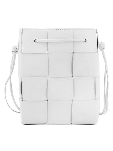 Intrecciato Cassette Small Bucket Bag White - BOTTEGA VENETA - BALAAN 1