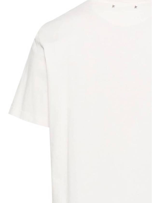 Deluxe Brand Logo Print Crew Neck Short Sleeve T-Shirt White - GOLDEN GOOSE - BALAAN 4