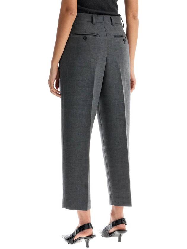 gray melange recycled fabric pleated trousers - TOTEME - BALAAN 3