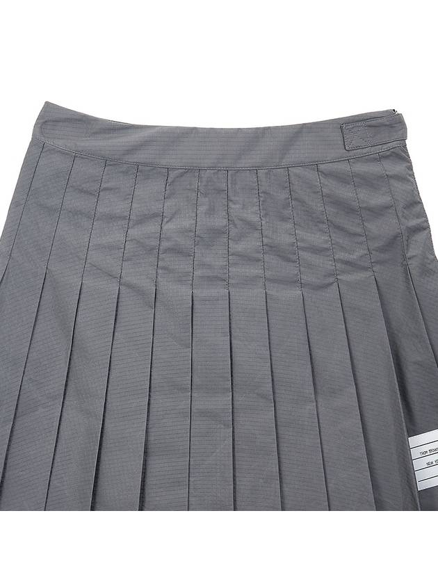 Ripstop Mini Pleated Skirt Medium Gray - THOM BROWNE - BALAAN.