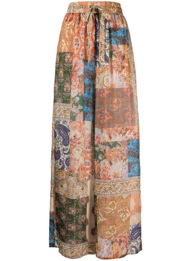 n Debbie Paisley Patchwork Silk Wide Pants - ZIMMERMANN - BALAAN 1