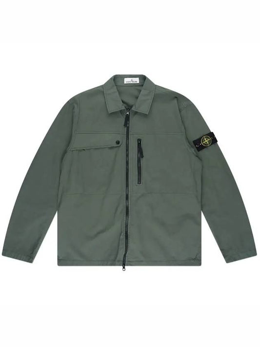 Supima Cotton Twill Stretch-TC Jacket Khaki - STONE ISLAND - BALAAN 2