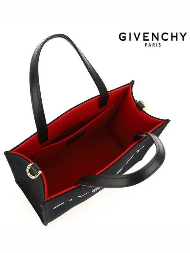 Mini G-Tote Shopping Bag In Canvas Black - GIVENCHY - BALAAN 6