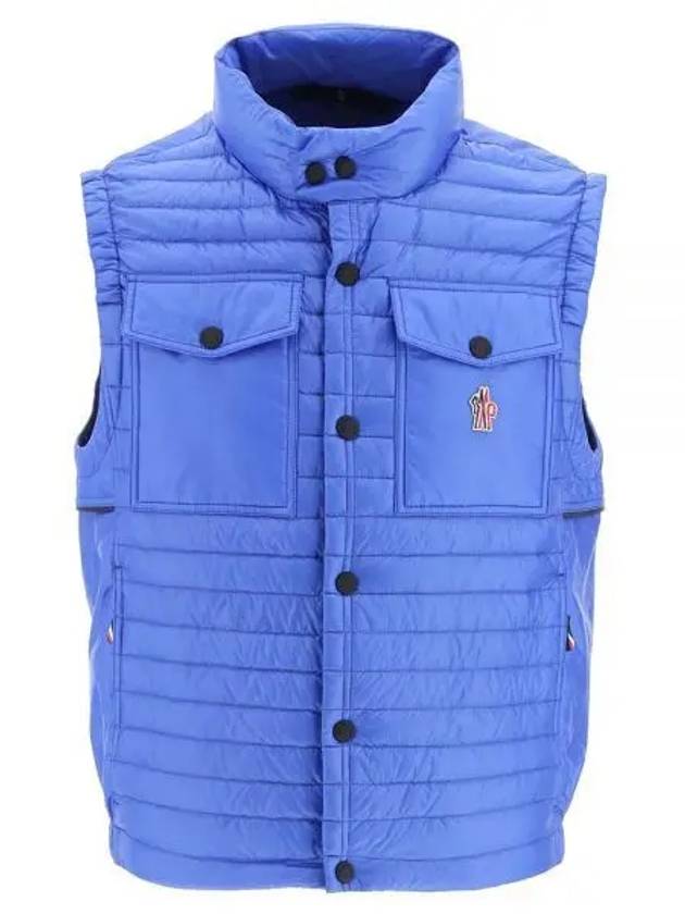 Grenoble Logo Patch Quilted Vest Blue - MONCLER - BALAAN 2