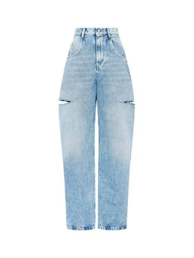 Women s side cutting wide denim pants blue - MAISON MARGIELA - BALAAN 1