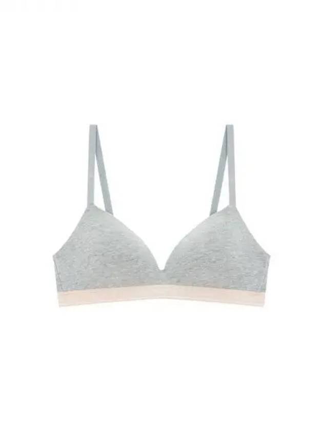 UNDERWEAR Women's Logo Band Stretch Cotton Triangle Bra Melange Gray 271614 - EMPORIO ARMANI - BALAAN 1