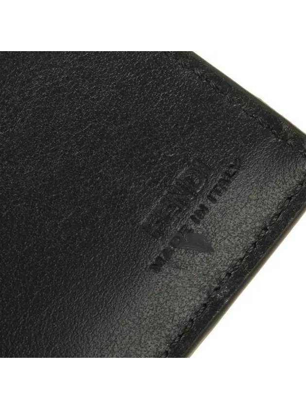 Shadow Diagonal Leather Half Wallet Black - FENDI - BALAAN 7