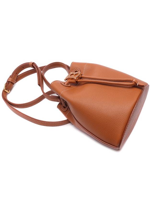 TB Mini Leather Bucket Bag Warm Russet Brown - BURBERRY - BALAAN 6