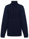 Back Stitch Wool Turtleneck Navy - MAISON MARGIELA - BALAAN 2