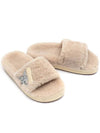 Full Star Glitter Shearling Slippers Beige - GOLDEN GOOSE - BALAAN.