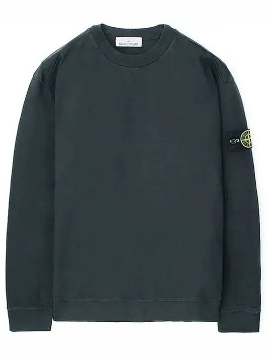 Men's Wappen Patch Crew Neck Sweatshirt Charcoal - STONE ISLAND - BALAAN 2