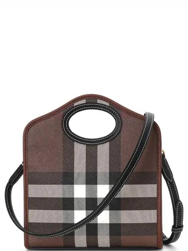 Mini Pocket Tote Bag Brown - BURBERRY - BALAAN 4