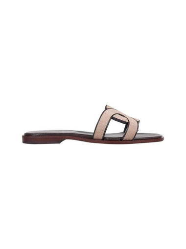 Women's Suede Sandals Slippers Brown - TOD'S - BALAAN 1