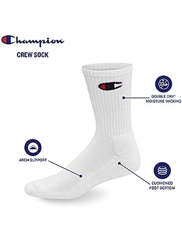 Sock embroidery crew socks CH170B white 6 foot set - CHAMPION - BALAAN 2