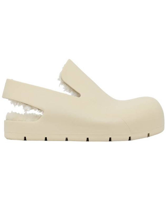 Shearling Puddle Sandals Offwhite - BOTTEGA VENETA - BALAAN.