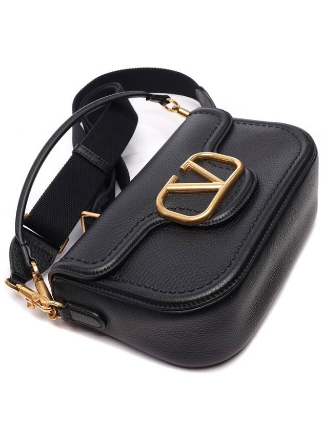 All Time Grained Calfskin Shoulder Bag Black - VALENTINO - BALAAN 6