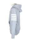 Engineered 4 Bar Diagonal Zip Up Hoodie Light Grey - THOM BROWNE - BALAAN 3