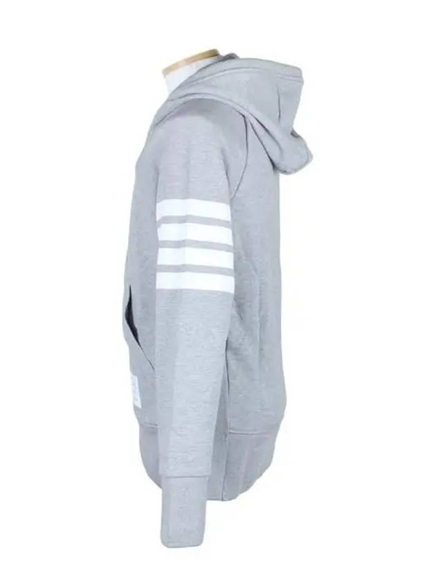 Engineered 4 Bar Diagonal Zip Up Hoodie Light Grey - THOM BROWNE - BALAAN 3