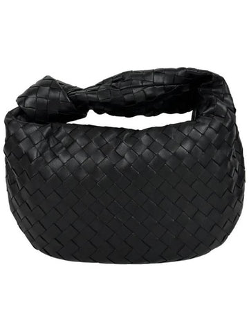 Teen Jodie Intrecciato Leather Tote Bag Black - BOTTEGA VENETA - BALAAN 1