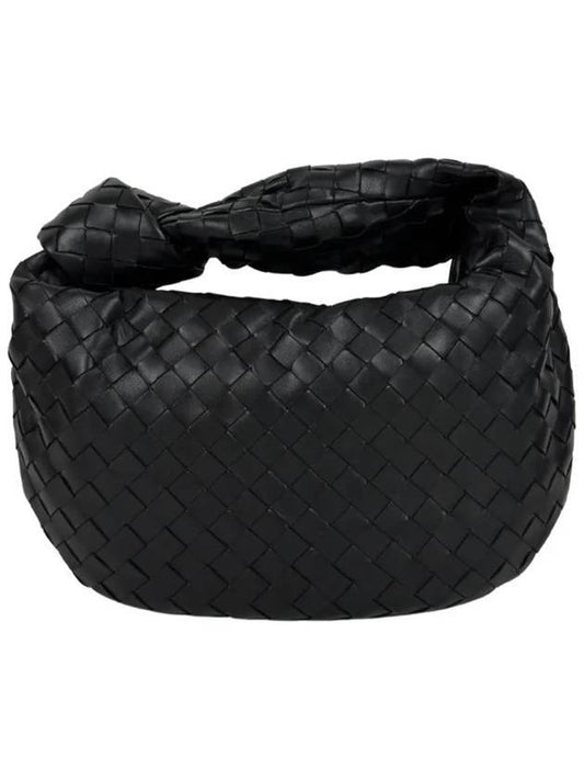 Teen Jodie Intrecciato Leather Tote Bag Black - BOTTEGA VENETA - BALAAN 1