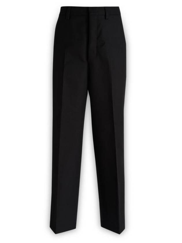 Gabardine Wool Loose Fit Wide Pants Black - AMI - BALAAN 2