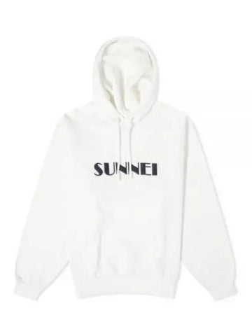 Embroidered Logo Drawstring Hoodie White - SUNNEI - BALAAN 1