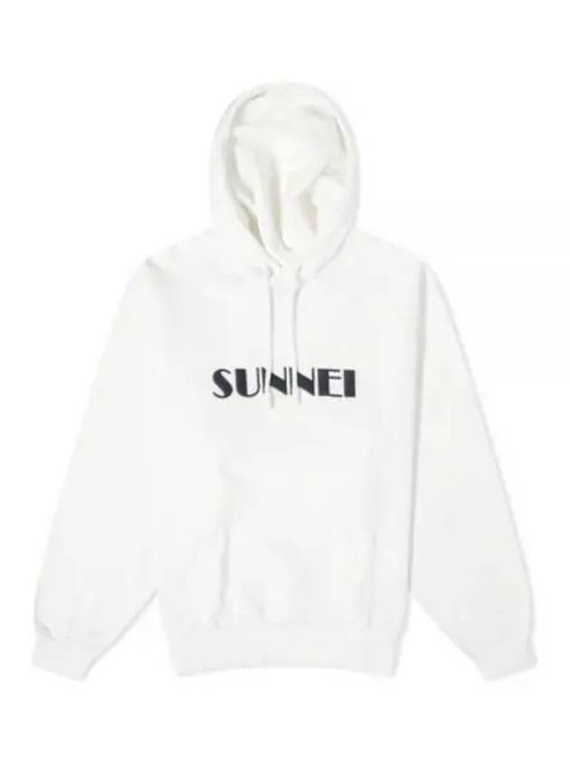 Embroidered Logo Drawstring Hoodie White - SUNNEI - BALAAN 2