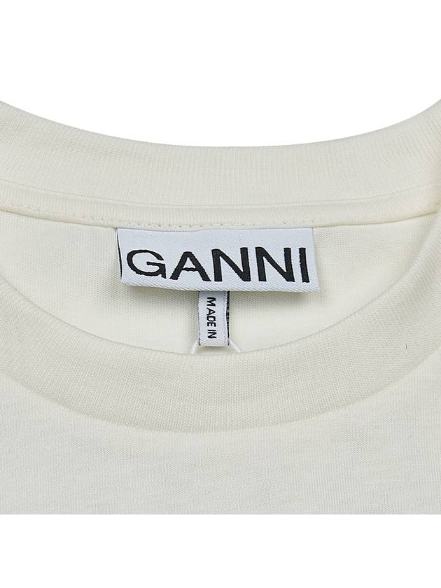 Logo Cotton Short Sleeve T-Shirt White - GANNI - BALAAN 6