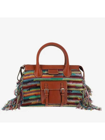 Edith Knit Medium Tote Bag Brown Green - CHLOE - BALAAN 1